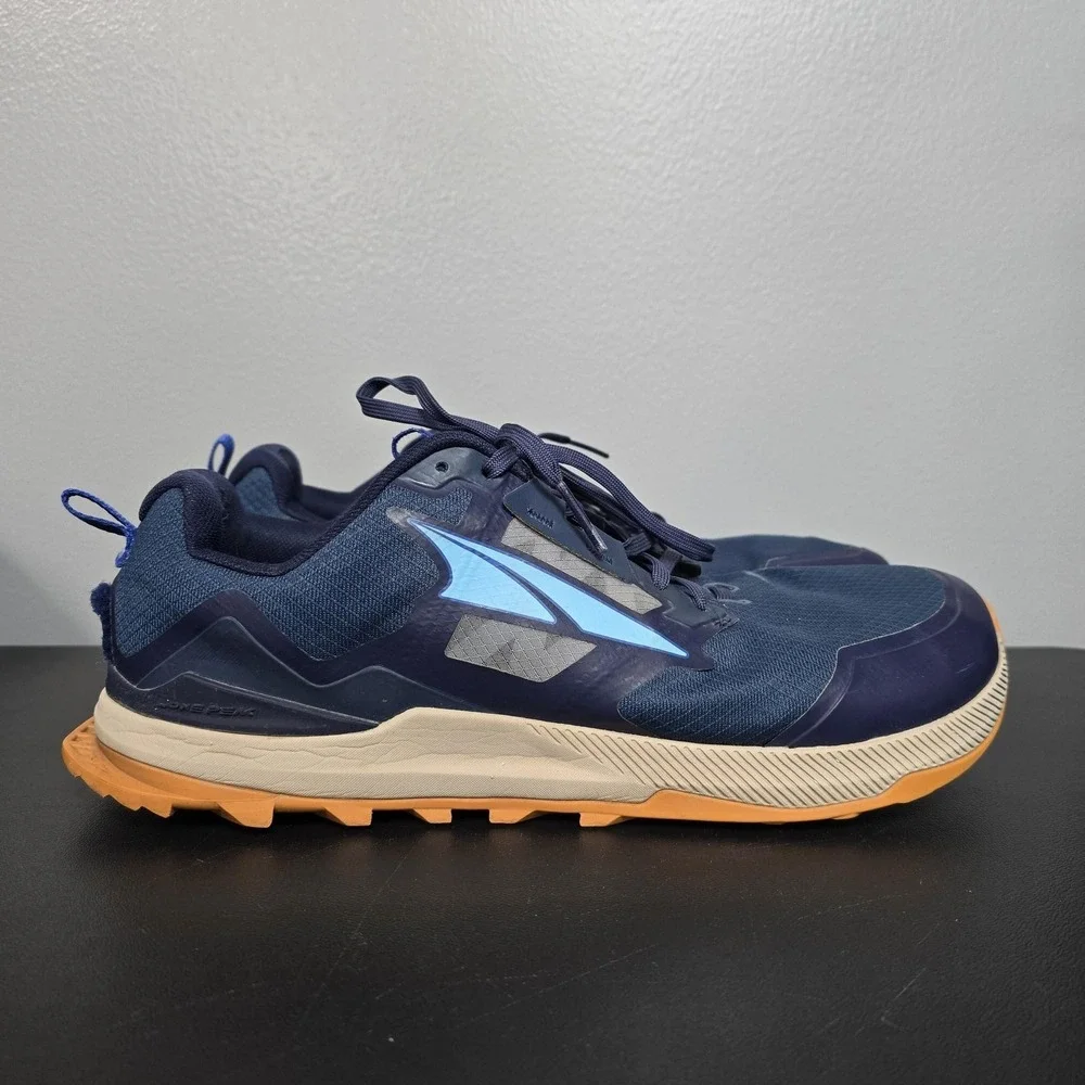 Altra Shoes Mens 12 Blue Lone Peak 7 Barefoot Minimalist Trail Running Sneakers